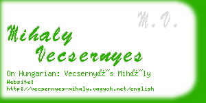 mihaly vecsernyes business card